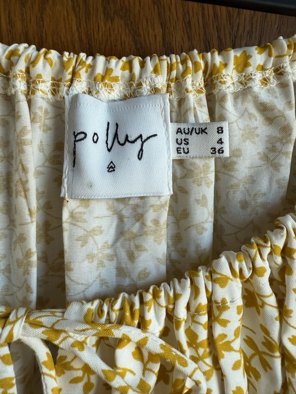 Princess Polly Yellow Floral Off-Shoulder Silk Blend Sundress 4 - Picture 4 of 6